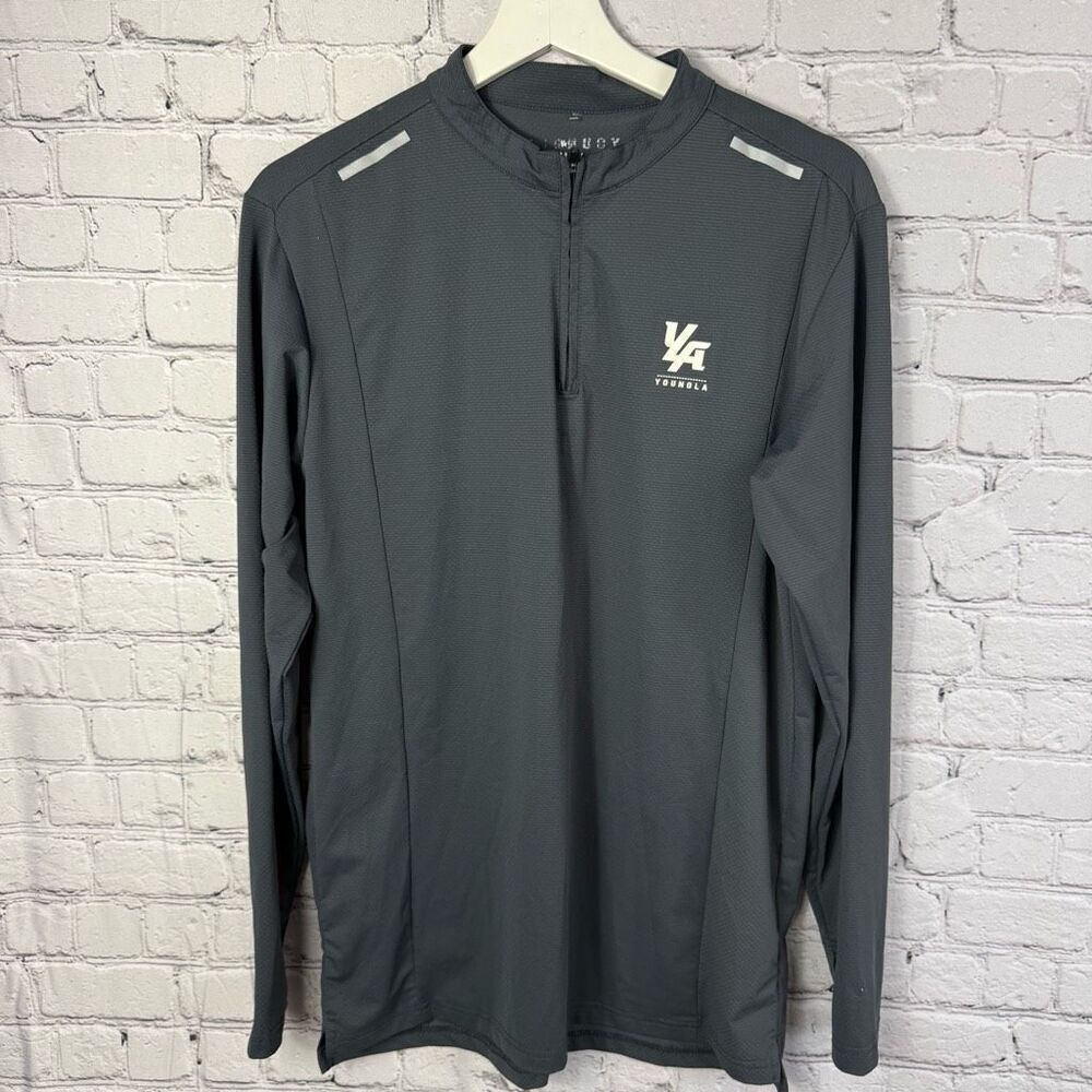 YoungLA Men's Performance Line Grey 805 Quarter-Zip Size Large